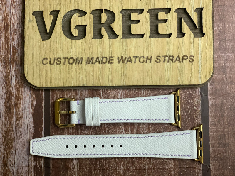 Apple Watch Strap - Epsom Leather - White for  Apple Watch
