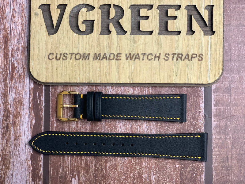 Swift Leather Watch Strap - Black For Citizen watch
