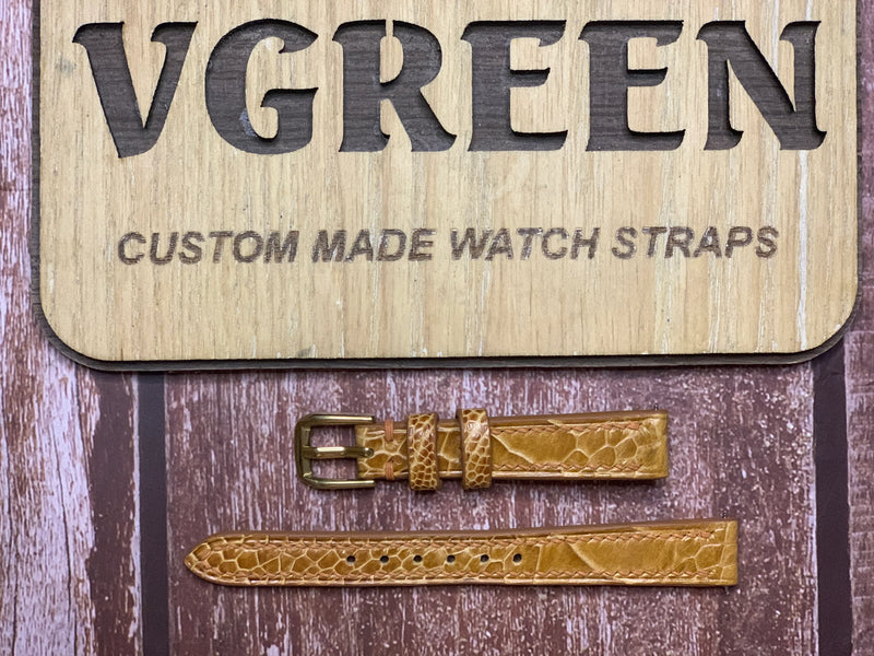 Ostrich Leg Leather Watch Strap - Light Brown for Tissot Heritage Porto