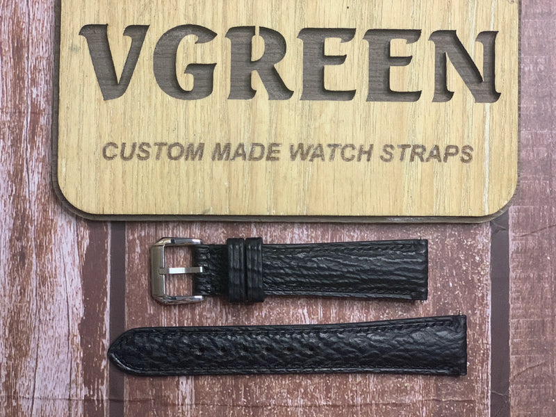 Shark Skin Watch Strap - Black for 1969 king seiko day