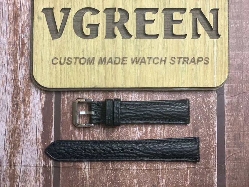 Shark Skin Watch Strap - Black for 40s omega field