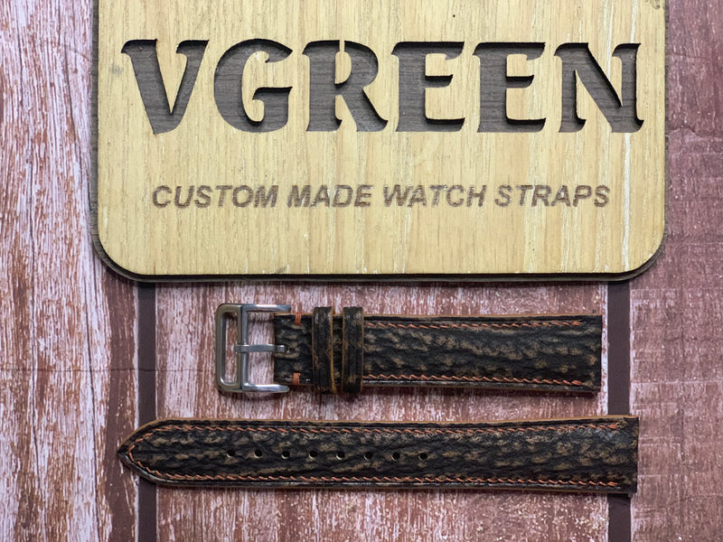 Shark Skin Watch Strap - Brown for Omega Speedmaster