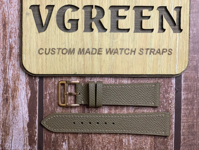 Epsom Leather Watch Strap - Taupe  For Cartier Tank Chinoise