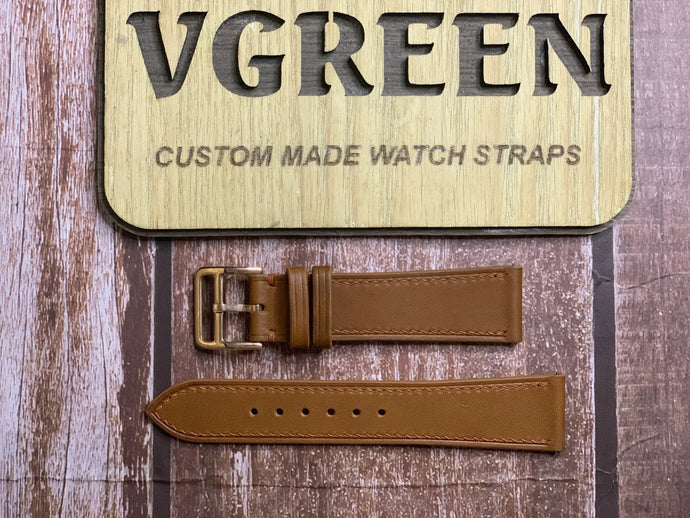 Barenia Leather Watch Strap - Brown For Cartier Tank Chinoise