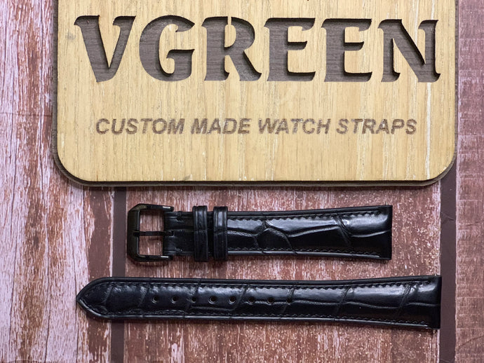 Crocodile Leather Watch Strap - Black for Patek Philippe