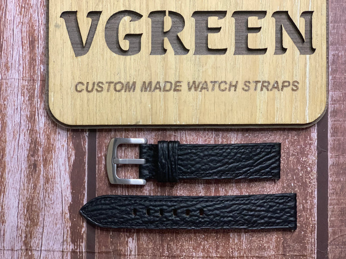 Shark Skin Watch Strap - Black For Omega Seamaster AquaTerra 38 mm
