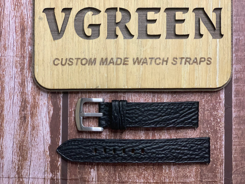 Shark Skin Watch Strap - Black For Omega Seamaster AquaTerra 38 mm