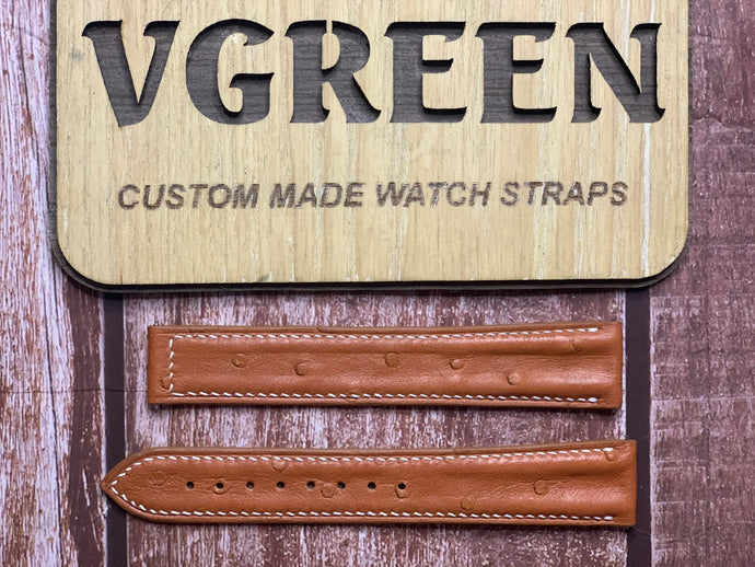 Ostrich Leather Watch Strap - Brown For Omega