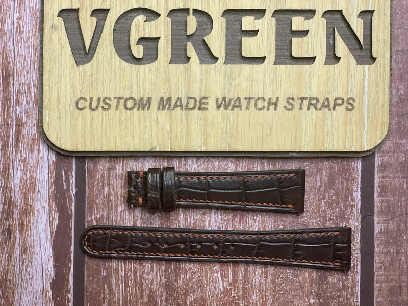 Crocodile Leather Watch Strap - Brown for Omega SEAMASTER Jubilee 1987 BA 196.750 MZ