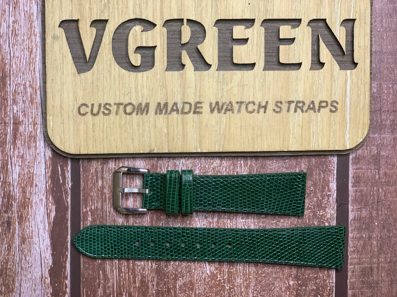 Lizard Leather Watch Strap - Green for Aqua Terra