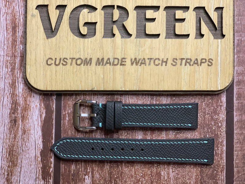 Epsom Leather Watch Strap - Gris Meyer For nomos club 36mm