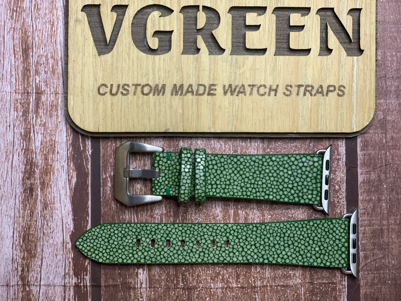 Stingray Leather Watch Strap - Green for Apple Watch