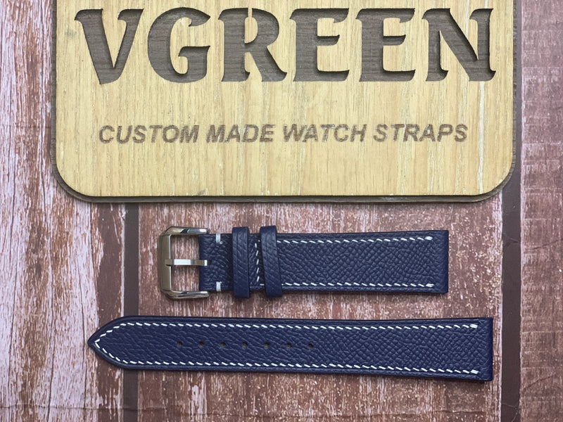 Epsom Leather Watch Strap - Navy for a Baltic hermetique blue dial