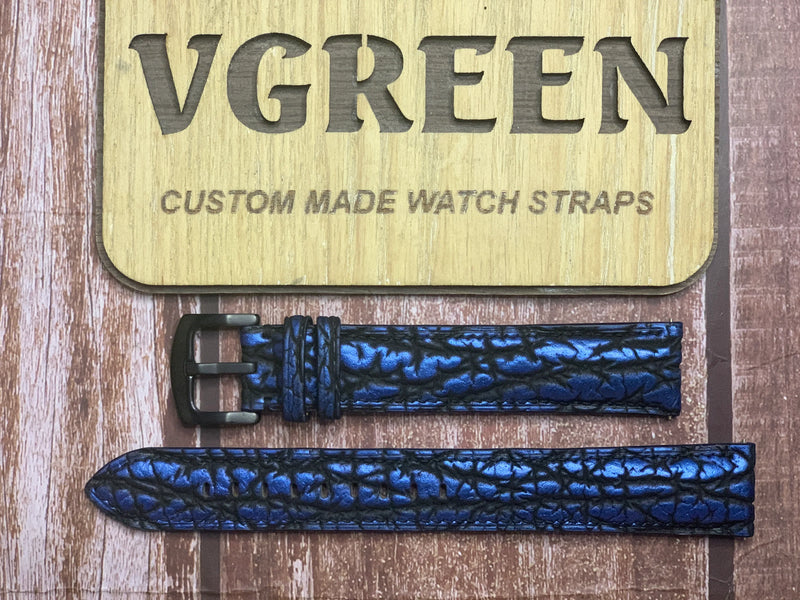 Shark Skin Watch Strap - Blue for beaufort aerotimer