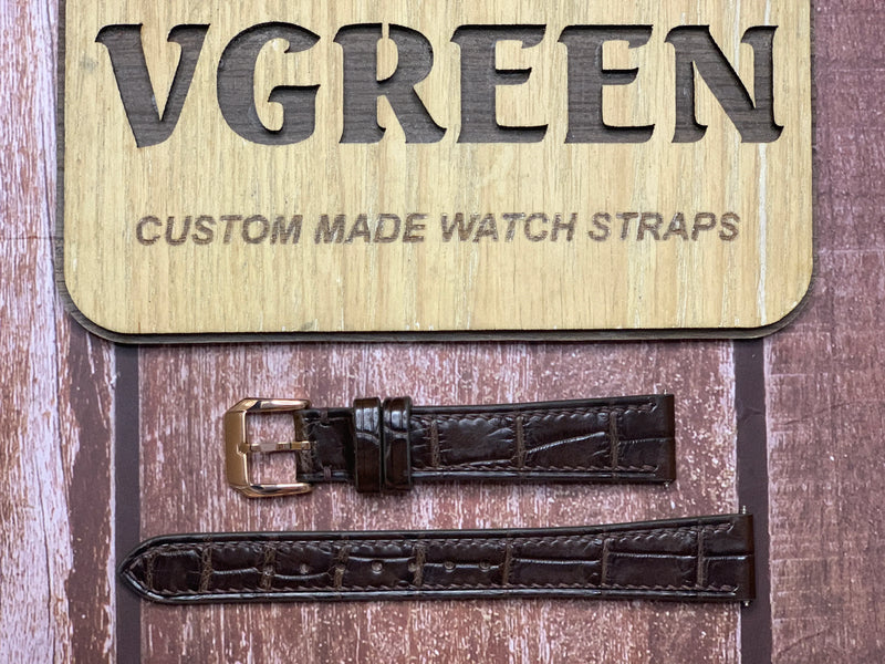 Crocodile Leather Watch Strap - Brown for Patek Philippe 1950s
