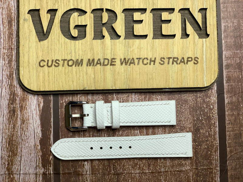 Epsom Leather Watch Strap - White