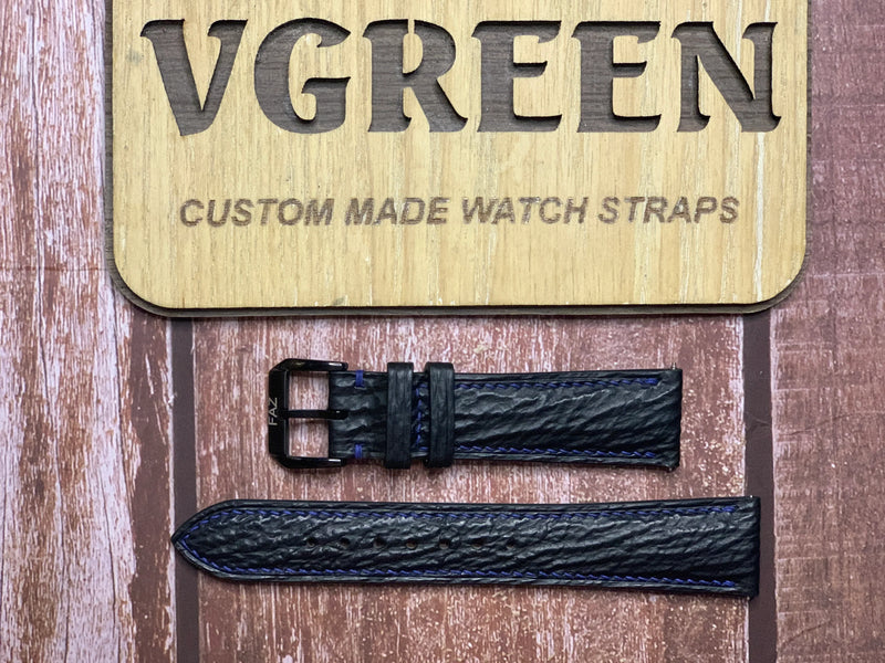 Shark Skin Watch Strap - Black for  IWC Pilot