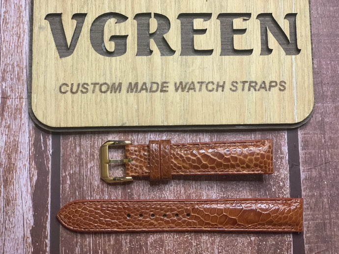 Ostrich Leg Leather Watch Strap - Rooibos Tea for Girard Perregaux