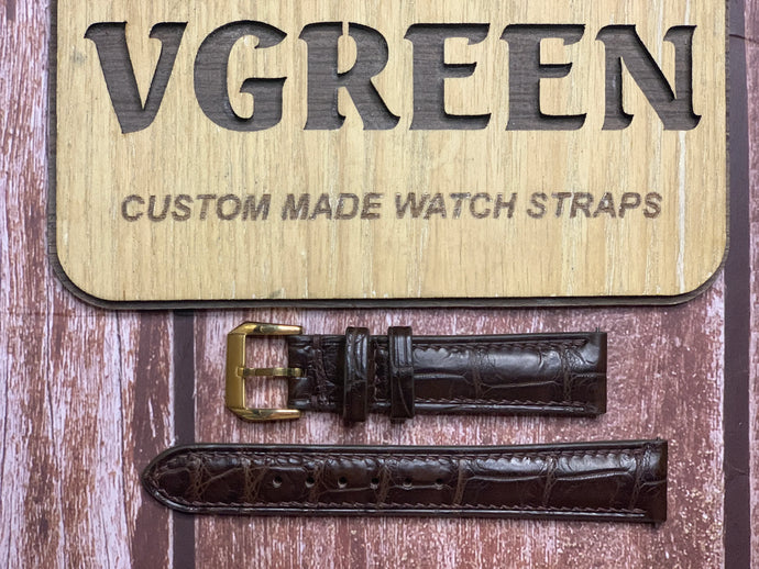 Crocodile Leather Watch Strap - Brown for Omega Seamaster vintage