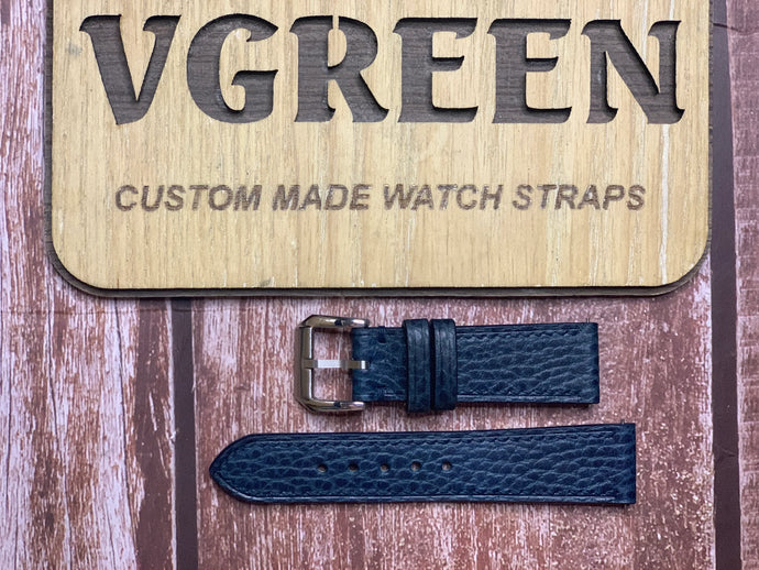 Dollaro Leather Watch Strap - Navy