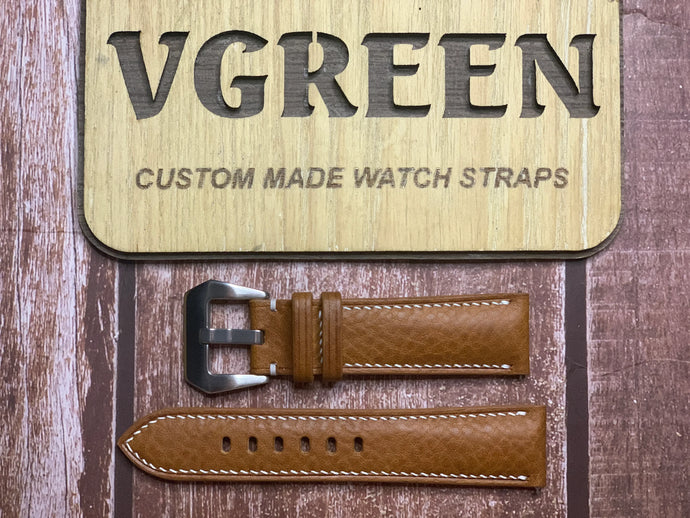 Minerva Box Leather Watch Strap - Brown For Breitling old Navitimer 81610