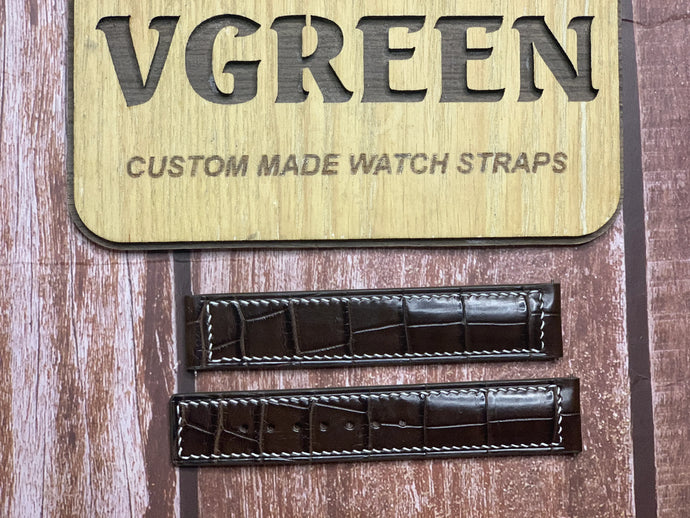 Crocodile Leather Watch Strap - Brown for Speedmaster