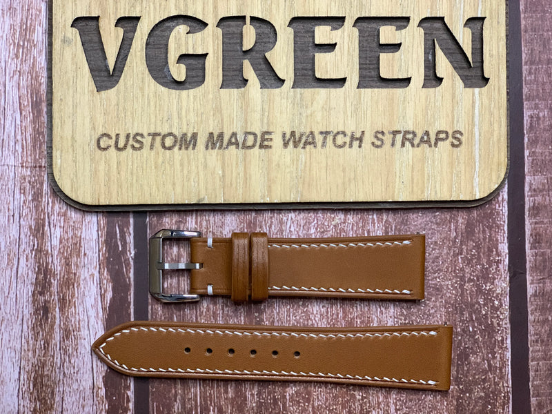 Barenia Leather Watch Strap - Brown for Longines Spirit Zulu 39