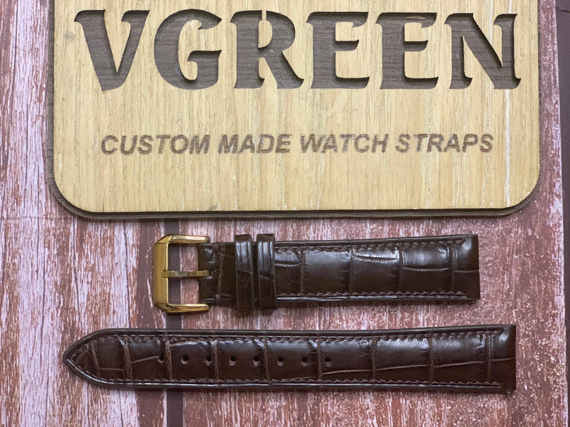 Crocodile Leather Watch Strap - Brown For Ball Trainmaster Heritage Watch
