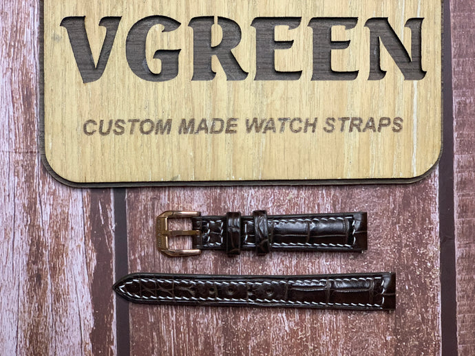 Crocodile Leather Watch Strap - Brown for Holzkern Excellencia