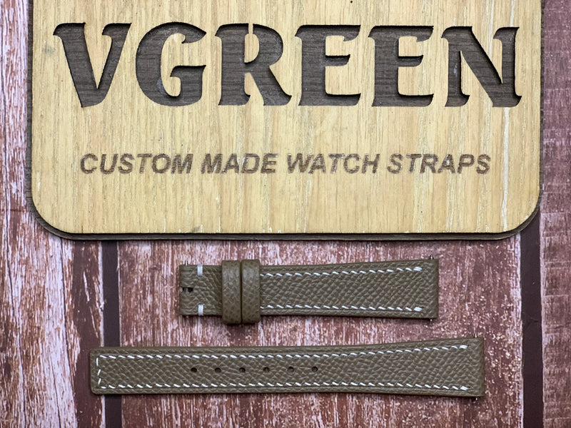 Epsom Leather Watch Strap - Taupe For Oris Big Crown Pointer Date