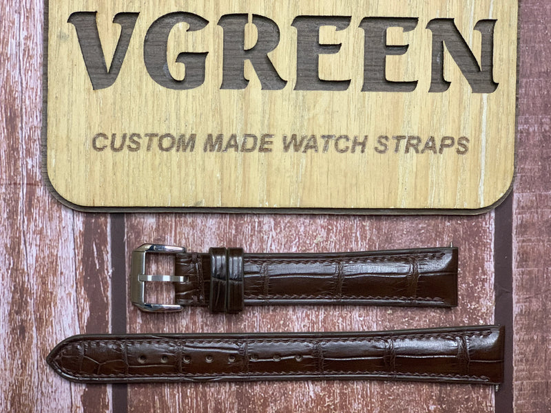 Crocodile Leather Watch Strap - Brown For Longines L47954782