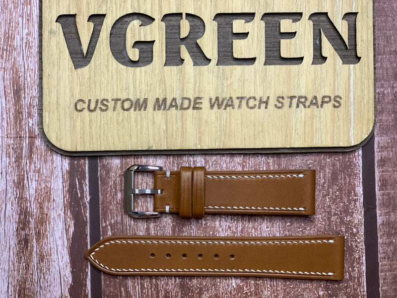 Barenia Leather Watch Strap - Brown for 1973 Seiko Bellmatic