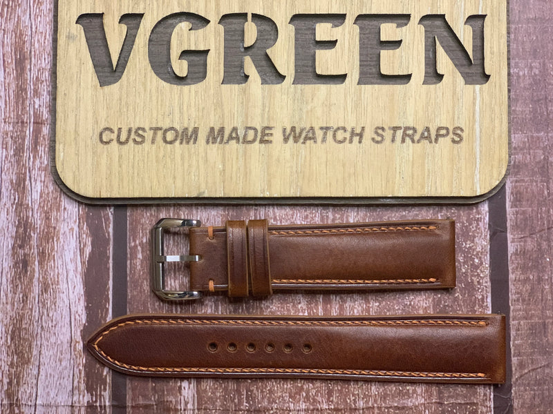 Badalassi Wax Leather Watch Strap - Cognac