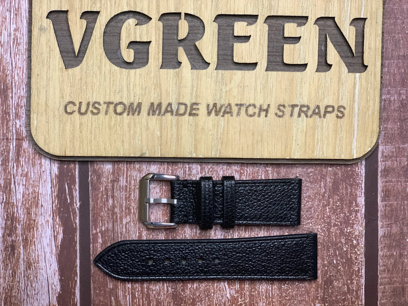Alran Goat Leather Watch Strap - Black