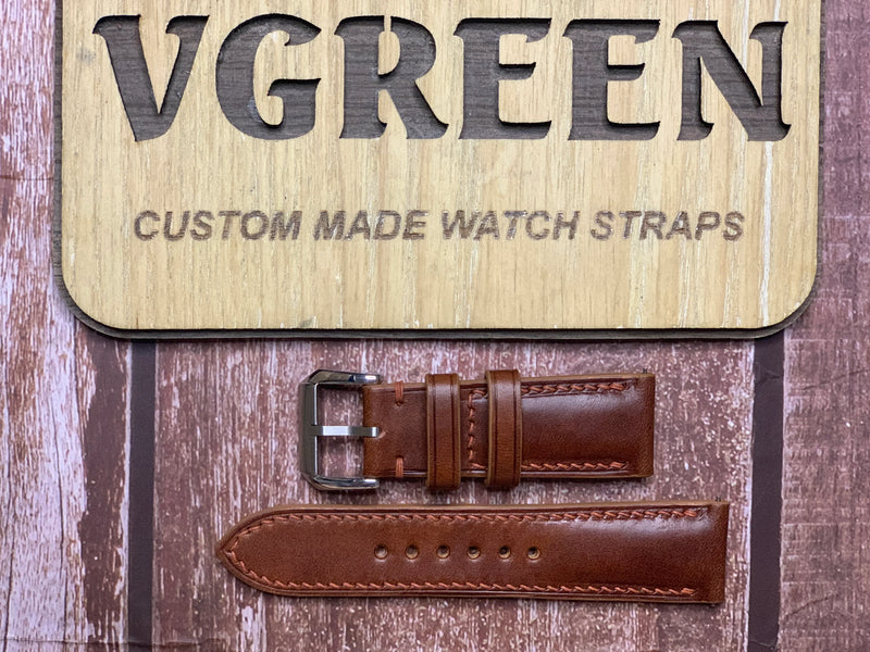 Buttero Leather Watch Strap - Chestnut