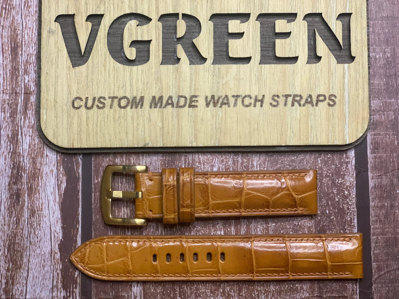 Crocodile Leather Watch Strap - Light Brown for vacheron