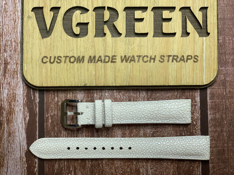 Stingray Leather Watch Strap - White for Studio Underdog Pink Lemonade