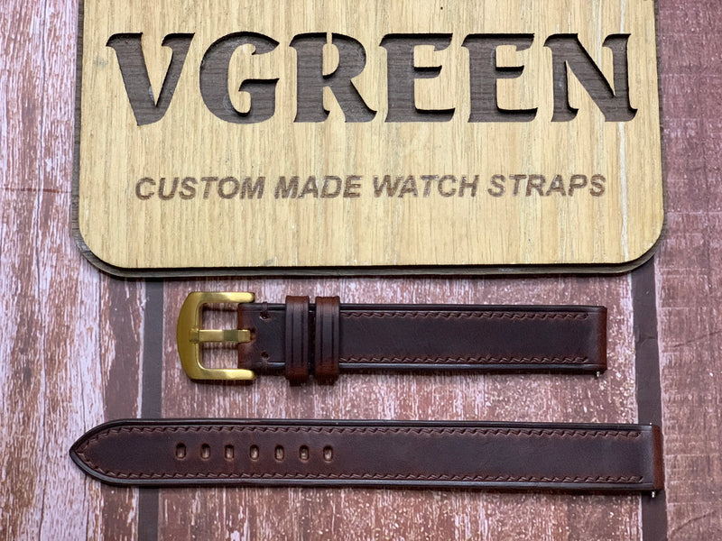 Badalassi Wax Leather Watch Strap - Dark Brown For piaget ‘90s mens dress watch