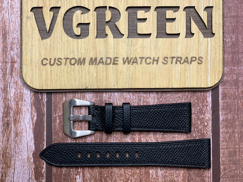 Epsom Leather Watch Strap - Black for my Grand Seiko Evolution 9 White Birch