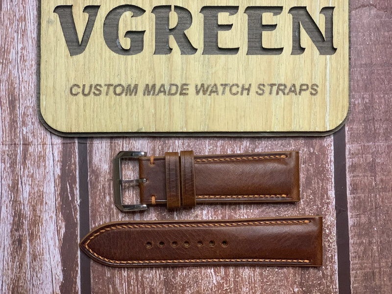 24mm Watch Strap - Cognac Badalassi Wax Leather