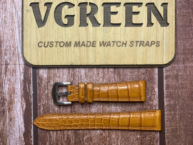 Crocodile Leather Watch Strap - Light Brown for  1969 Datejust 1603 stainless steel