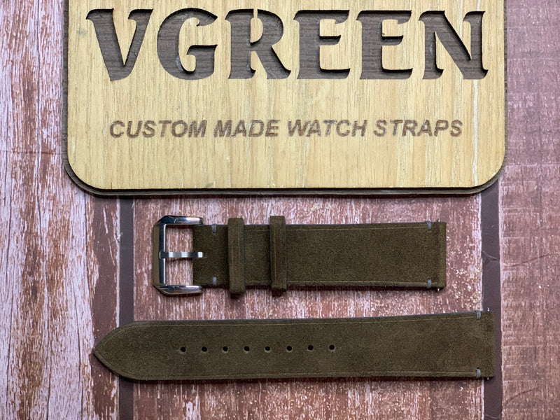 Suede Leather Watch Strap - Dark Gray for Breitling Navitimer