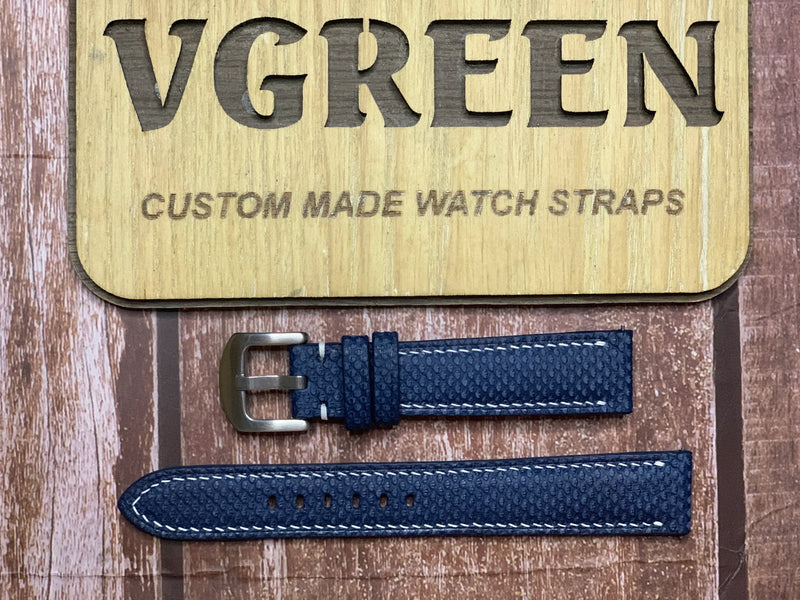 Karung Snake Skin Watch Strap - Navy for Vintage IWC YACHT CLUB