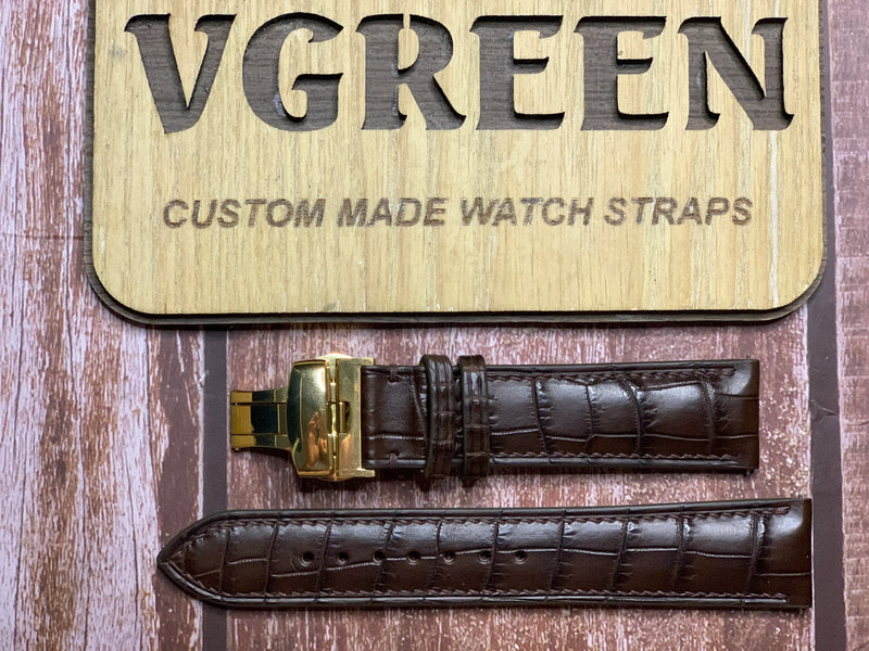 Crocodile Leather Watch Strap - Brown for Frederique Constant