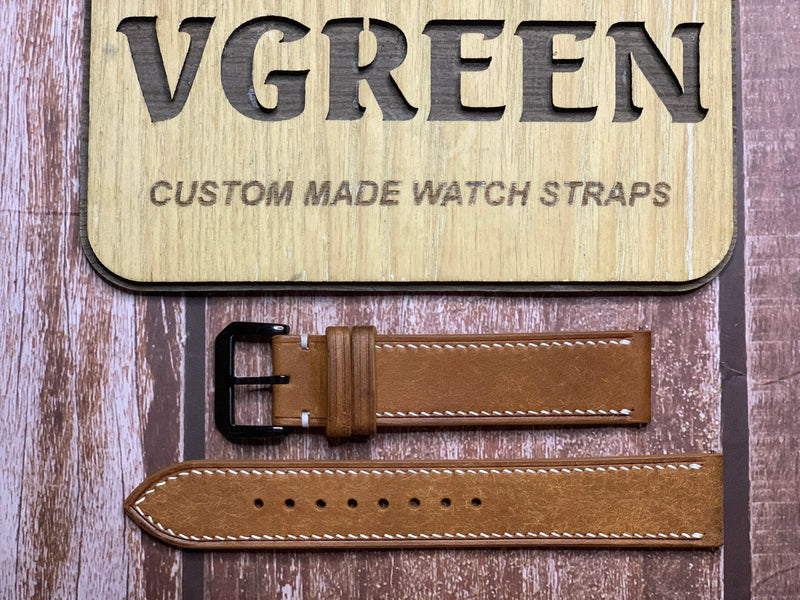 Maya Leather Watch Strap - Whisky For Ball Engineer II Green Berets Watch