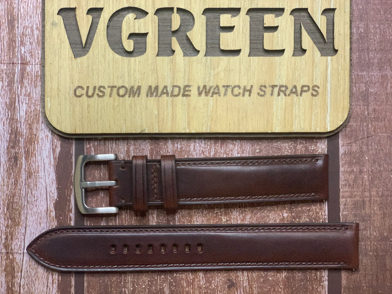 Badalassi Wax Leather Watch Strap - Dark Brown For a Citizen Men's Eco-Drive Weekender Brycen Chronograph