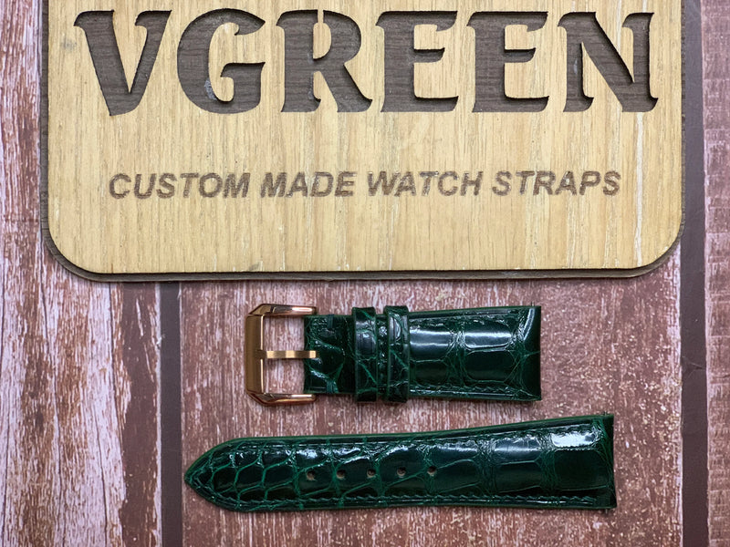 Crocodile Leather Watch Strap - Green