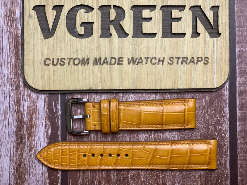 Crocodile Leather Watch Strap - Light Brown FOR Breitling Navitimer