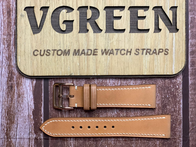 Buttero Leather Watch Strap - Natural for Cartier tank Chinoise