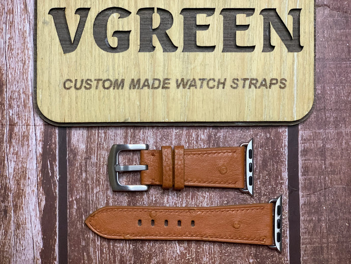 Ostrich Leather Watch Strap - Brown for Apple Watch